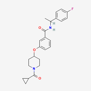 molecular formula C24H27FN2O3 B4947245 3-{[1-(cyclopropylcarbonyl)-4-piperidinyl]oxy}-N-[1-(4-fluorophenyl)ethyl]benzamide 