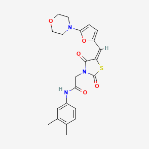 N-(3,4-dimethylphenyl)-2-(5-{[5-(4-morpholinyl)-2-furyl]methylene}-2,4-dioxo-1,3-thiazolidin-3-yl)acetamide