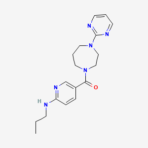 molecular formula C18H24N6O B4947256 N-propyl-5-{[4-(2-pyrimidinyl)-1,4-diazepan-1-yl]carbonyl}-2-pyridinamine 