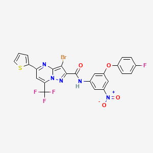 3-Bromo-N-[3-(4-fluorophenoxy)-5-nitrophenyl]-5-(thiophen-2-YL)-7-(trifluoromethyl)pyrazolo[1,5-A]pyrimidine-2-carboxamide