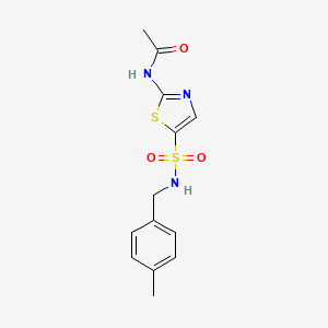 molecular formula C13H15N3O3S2 B4947266 N-[5-[(4-methylphenyl)methylsulfamoyl]-1,3-thiazol-2-yl]acetamide 