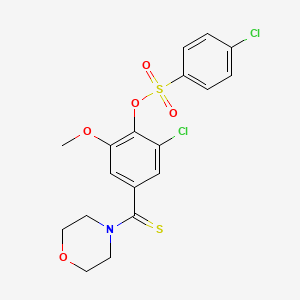 2-CHLORO-6-METHOXY-4-(MORPHOLINOCARBOTHIOYL)PHENYL 4-CHLORO-1-BENZENESULFONATE