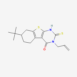 molecular formula C17H22N2OS2 B4947276 3-allyl-7-tert-butyl-2-mercapto-5,6,7,8-tetrahydro[1]benzothieno[2,3-d]pyrimidin-4(3H)-one 