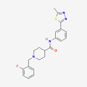 molecular formula C22H23FN4OS B4947280 1-(2-fluorobenzyl)-N-[3-(5-methyl-1,3,4-thiadiazol-2-yl)phenyl]-4-piperidinecarboxamide 