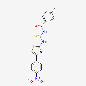 4-methyl-N-({[4-(4-nitrophenyl)-1,3-thiazol-2-yl]amino}carbonothioyl)benzamide