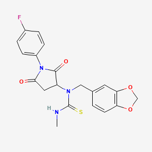 N-(1,3-benzodioxol-5-ylmethyl)-N-[1-(4-fluorophenyl)-2,5-dioxo-3-pyrrolidinyl]-N'-methylthiourea