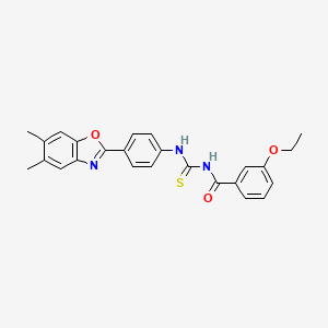 molecular formula C25H23N3O3S B4947332 N-({[4-(5,6-dimethyl-1,3-benzoxazol-2-yl)phenyl]amino}carbonothioyl)-3-ethoxybenzamide 