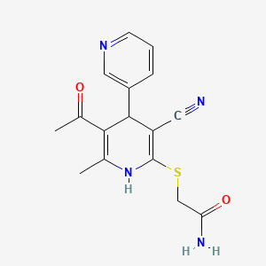 2-[(5-acetyl-3-cyano-6-methyl-4-pyridin-3-yl-1,4-dihydropyridin-2-yl)sulfanyl]acetamide