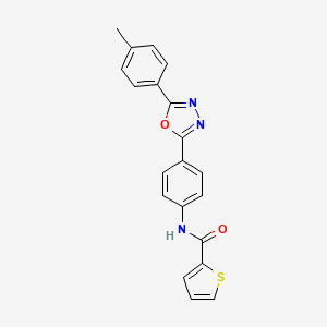 molecular formula C20H15N3O2S B4947374 N-{4-[5-(4-methylphenyl)-1,3,4-oxadiazol-2-yl]phenyl}-2-thiophenecarboxamide 