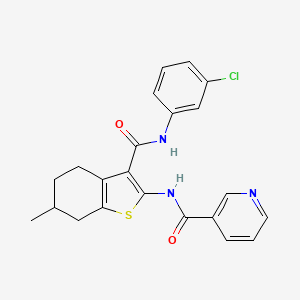 N-{3-[(3-chlorophenyl)carbamoyl]-6-methyl-4,5,6,7-tetrahydro-1-benzothiophen-2-yl}pyridine-3-carboxamide