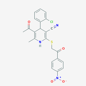 5-acetyl-4-(2-chlorophenyl)-6-methyl-2-{[2-(4-nitrophenyl)-2-oxoethyl]thio}-1,4-dihydro-3-pyridinecarbonitrile