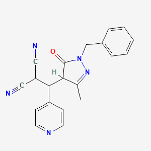 molecular formula C20H17N5O B4947386 [(1-benzyl-3-methyl-5-oxo-4,5-dihydro-1H-pyrazol-4-yl)(4-pyridinyl)methyl]malononitrile 