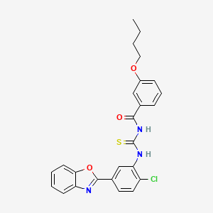 N-({[5-(1,3-benzoxazol-2-yl)-2-chlorophenyl]amino}carbonothioyl)-3-butoxybenzamide