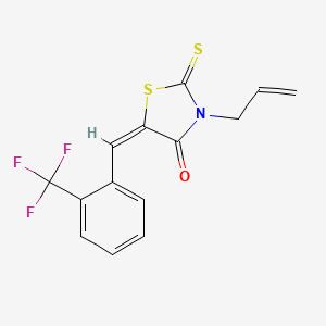 molecular formula C14H10F3NOS2 B4947415 3-allyl-2-thioxo-5-[2-(trifluoromethyl)benzylidene]-1,3-thiazolidin-4-one 