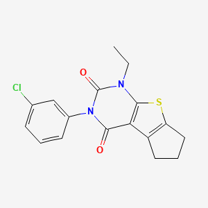 3-(3-chlorophenyl)-1-ethyl-1,5,6,7-tetrahydro-2H-cyclopenta[4,5]thieno[2,3-d]pyrimidine-2,4(3H)-dione