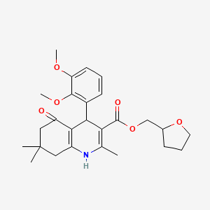 molecular formula C26H33NO6 B4947442 tetrahydro-2-furanylmethyl 4-(2,3-dimethoxyphenyl)-2,7,7-trimethyl-5-oxo-1,4,5,6,7,8-hexahydro-3-quinolinecarboxylate 