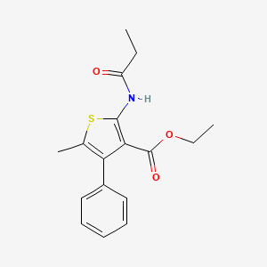 ethyl 5-methyl-4-phenyl-2-(propionylamino)-3-thiophenecarboxylate