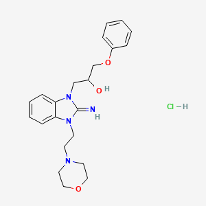 molecular formula C22H29ClN4O3 B4947499 1-{2-imino-3-[2-(4-morpholinyl)ethyl]-2,3-dihydro-1H-benzimidazol-1-yl}-3-phenoxy-2-propanol hydrochloride 