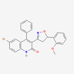 6-bromo-3-[5-(2-methoxyphenyl)-4,5-dihydro-1,2-oxazol-3-yl]-4-phenyl-1,2-dihydroquinolin-2-one