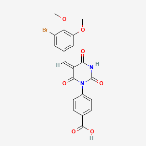 molecular formula C20H15BrN2O7 B4947589 4-[5-(3-bromo-4,5-dimethoxybenzylidene)-2,4,6-trioxotetrahydro-1(2H)-pyrimidinyl]benzoic acid 