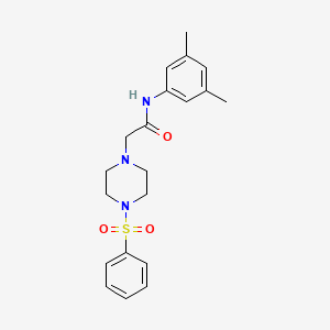 molecular formula C20H25N3O3S B4947598 N-(3,5-dimethylphenyl)-2-[4-(phenylsulfonyl)-1-piperazinyl]acetamide 