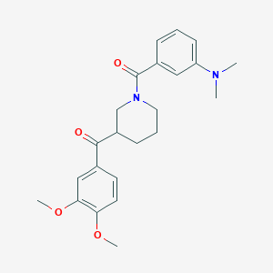 molecular formula C23H28N2O4 B4947688 (3,4-dimethoxyphenyl){1-[3-(dimethylamino)benzoyl]-3-piperidinyl}methanone 