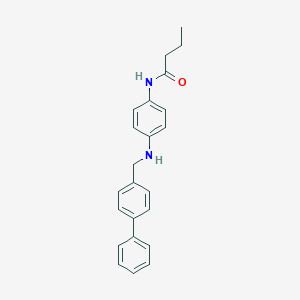 molecular formula C23H24N2O B494771 N-{4-[(biphenyl-4-ylmethyl)amino]phenyl}butanamide 