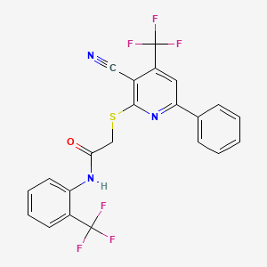 2-{[3-cyano-6-phenyl-4-(trifluoromethyl)-2-pyridinyl]thio}-N-[2-(trifluoromethyl)phenyl]acetamide