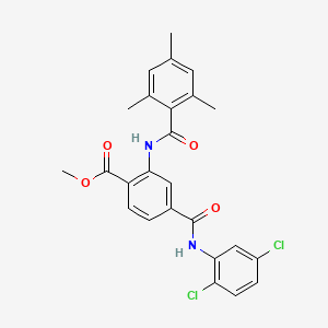 molecular formula C25H22Cl2N2O4 B4947765 methyl 4-{[(2,5-dichlorophenyl)amino]carbonyl}-2-[(mesitylcarbonyl)amino]benzoate 