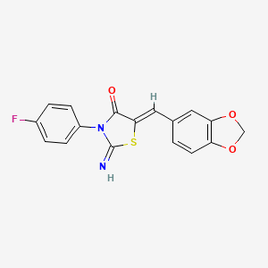 5-(1,3-benzodioxol-5-ylmethylene)-3-(4-fluorophenyl)-2-imino-1,3-thiazolidin-4-one