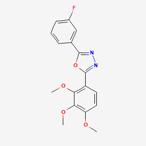 2-(3-fluorophenyl)-5-(2,3,4-trimethoxyphenyl)-1,3,4-oxadiazole