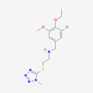 molecular formula C14H20BrN5O2S B494779 N-(3-bromo-4-ethoxy-5-methoxybenzyl)-2-[(1-methyl-1H-tetrazol-5-yl)sulfanyl]ethanamine 