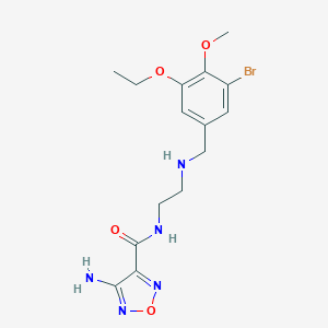 molecular formula C15H20BrN5O4 B494781 4-amino-N-{2-[(3-bromo-5-ethoxy-4-methoxybenzyl)amino]ethyl}-1,2,5-oxadiazole-3-carboxamide 