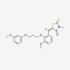 (5E)-5-[[3-methoxy-2-[3-(3-methoxyphenoxy)propoxy]phenyl]methylidene]-3-methyl-2-sulfanylidene-1,3-thiazolidin-4-one