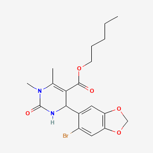 pentyl 4-(6-bromo-1,3-benzodioxol-5-yl)-1,6-dimethyl-2-oxo-1,2,3,4-tetrahydro-5-pyrimidinecarboxylate