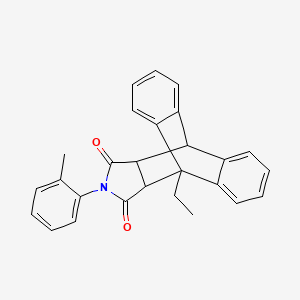 1-ethyl-17-(2-methylphenyl)-17-azapentacyclo[6.6.5.0~2,7~.0~9,14~.0~15,19~]nonadeca-2,4,6,9,11,13-hexaene-16,18-dione