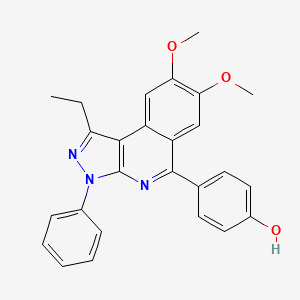 molecular formula C26H23N3O3 B4947835 4-(1-ethyl-7,8-dimethoxy-3-phenyl-3H-pyrazolo[3,4-c]isoquinolin-5-yl)phenol 