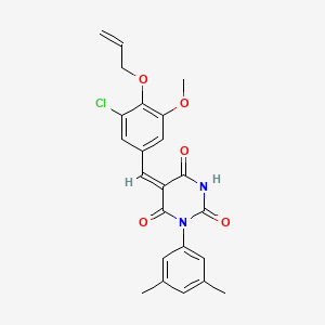 (5E)-5-[3-chloro-5-methoxy-4-(prop-2-en-1-yloxy)benzylidene]-1-(3,5-dimethylphenyl)pyrimidine-2,4,6(1H,3H,5H)-trione