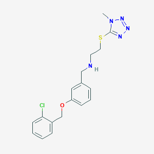 molecular formula C18H20ClN5OS B494784 N-{3-[(2-chlorobenzyl)oxy]benzyl}-2-[(1-methyl-1H-tetrazol-5-yl)sulfanyl]ethanamine 