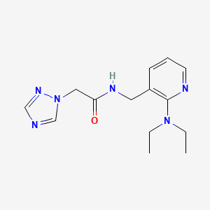 molecular formula C14H20N6O B4947845 N-{[2-(diethylamino)-3-pyridinyl]methyl}-2-(1H-1,2,4-triazol-1-yl)acetamide 