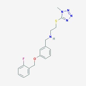 molecular formula C18H20FN5OS B494785 N-{3-[(2-fluorobenzyl)oxy]benzyl}-2-[(1-methyl-1H-tetrazol-5-yl)sulfanyl]ethanamine 