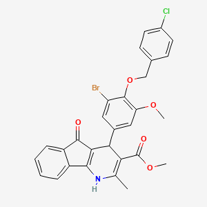 methyl 4-{3-bromo-4-[(4-chlorobenzyl)oxy]-5-methoxyphenyl}-2-methyl-5-oxo-4,5-dihydro-1H-indeno[1,2-b]pyridine-3-carboxylate