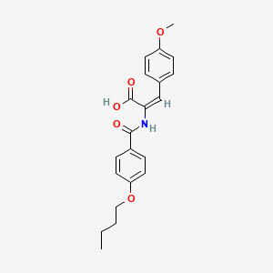 molecular formula C21H23NO5 B4947909 2-[(4-butoxybenzoyl)amino]-3-(4-methoxyphenyl)acrylic acid 