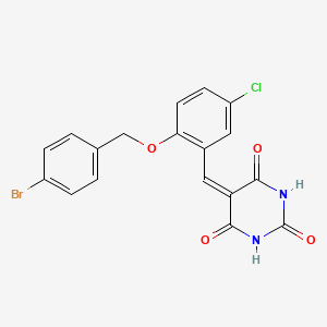 5-{2-[(4-bromobenzyl)oxy]-5-chlorobenzylidene}-2,4,6(1H,3H,5H)-pyrimidinetrione