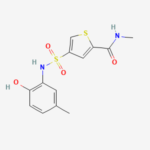 molecular formula C13H14N2O4S2 B4947941 4-{[(2-hydroxy-5-methylphenyl)amino]sulfonyl}-N-methyl-2-thiophenecarboxamide 