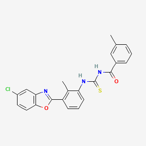 molecular formula C23H18ClN3O2S B4947947 N-({[3-(5-chloro-1,3-benzoxazol-2-yl)-2-methylphenyl]amino}carbonothioyl)-3-methylbenzamide 