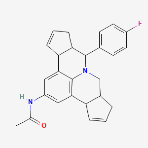 N-[2-(4-fluorophenyl)-1-azapentacyclo[10.6.1.03,7.08,19.013,17]nonadeca-5,8,10,12(19),14-pentaen-10-yl]acetamide