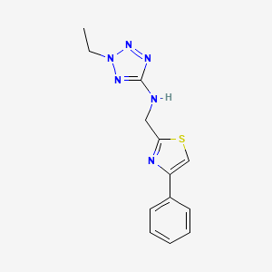 molecular formula C13H14N6S B4948084 2-ethyl-N-[(4-phenyl-1,3-thiazol-2-yl)methyl]-2H-tetrazol-5-amine 