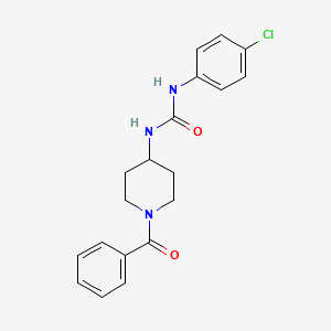 molecular formula C19H20ClN3O2 B4948100 N-(1-benzoyl-4-piperidinyl)-N'-(4-chlorophenyl)urea 