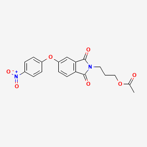 molecular formula C19H16N2O7 B4948138 3-[5-(4-nitrophenoxy)-1,3-dioxo-1,3-dihydro-2H-isoindol-2-yl]propyl acetate 